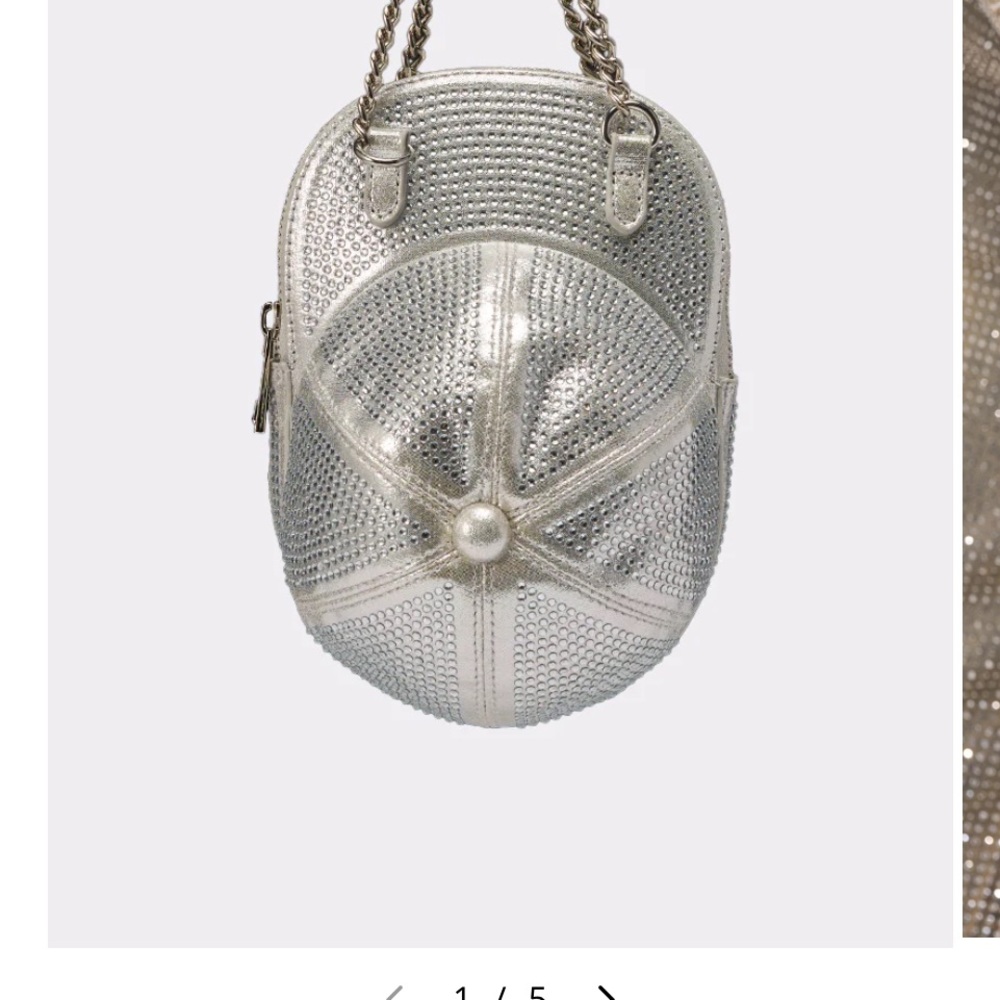 Akira “No Cap” Silver Studded Dome Crossbody Bag